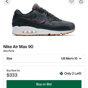 Nike Air Max 90 Afro Punk Sneakers size 10 like new